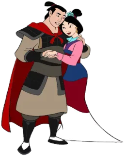 ❤️ Mulan disney, animasi, pasangan, cinta, romantis telegram sticker