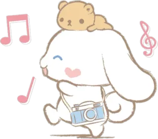 🎵 Cinnamoroll cinnamoroll, sanrio, cute, bunny, kawaii, cartoon, character, music telegram sticker