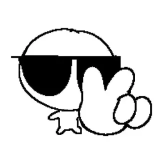 ✌️ nhãn dán, hoạt hình, nhân vật, kính râm, biểu tượng hòa bình telegram sticker