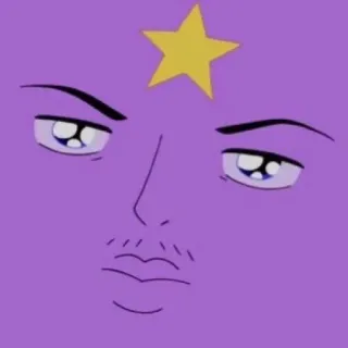 💋 face, purple, star, eyes, mustache, cartoon telegram sticker