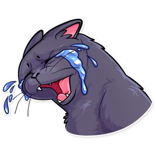 😭 kucing, menangis, air mata, sedih, emosi, kartun telegram sticker