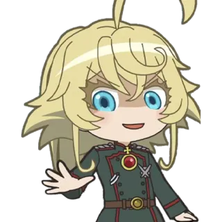 🖐 Tanya Degurechaff Saga of Tanya the Evil Anime, Chibi, Militär, Soldat, Saga von Tanya dem Bösen, Tanya Degurechaff whatsapp sticker