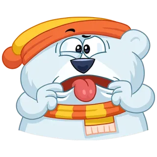 😝 Dessin animé, Ours, Drôle, Expression, Autocollant telegram sticker