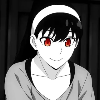 🖤 Yor Forger Spy × Family Anime, Yor Forger, Spy x Family, sorridente, Cartoni animati telegram sticker