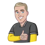 👍 homem, desenho animado, polegar para cima, positivo, gesto, feliz whatsapp sticker