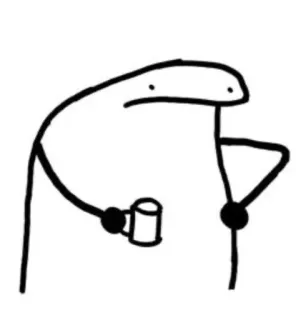 😒 patyczak, kawa, mem, minimalistyczny telegram sticker