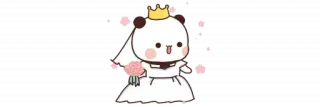 🦋 panda, bride, wedding, cartoon, cute, kawaii, animal telegram sticker