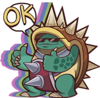 👍 OK tartaruga, joinha, ok, legal, óculos de sol telegram sticker