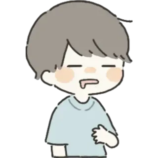 🤤 Мультфильм, Милый, Мальчик, Иллюстрация, Наклейка telegram sticker