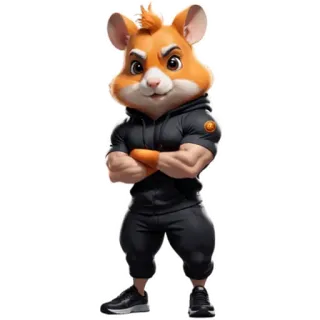 🐹 hamster, cartoon, animal, muscular, fitness, gym, character telegram sticker