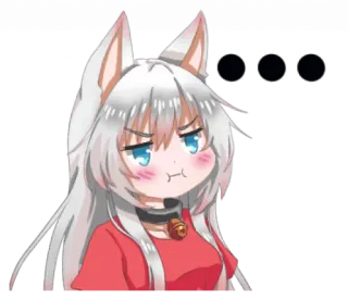 😒 ... Anime, Chica gato, Lindo, Molesto, Puchero telegram sticker