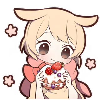 🎂 Аниме, Милый, Десерт, Мультфильм, Каваий, Еда, Девушка telegram sticker