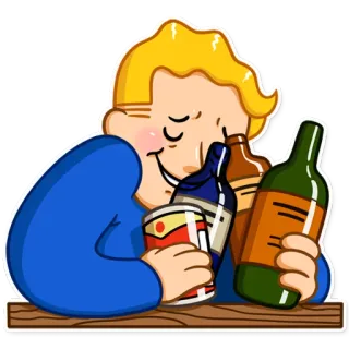 🍺 Vault Boy Fallout Fallout, beer, alcohol, Vault Boy, video game, drinking, drunk telegram sticker