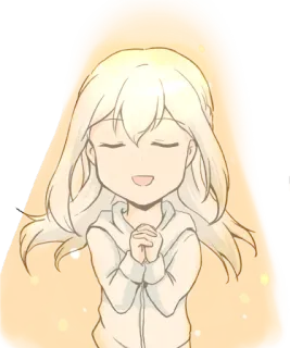 🙏 chica, anime, dibujos animados, oración, paz telegram sticker