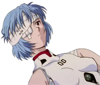🤕 Rei Ayanami Neon Genesis Evangelion Anime, Rei Ayanami, Enfaixada, Ferida, Evangelion whatsapp sticker