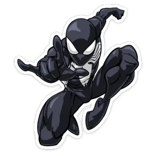 🤟 Spider-Man человек-паук, marvel, супергерой, комикс, черный костюм, персонаж, стикер telegram sticker