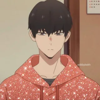 ✨ editbykeith anime, male, hoodie, sparkly, editbykeith telegram sticker