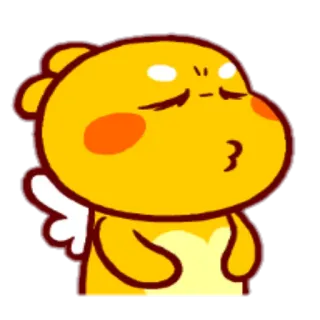😚 carino, angelo, adesivo, giallo, cartone animato telegram sticker