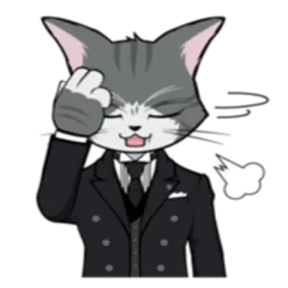 😶 고양이, 중지, 모욕적인, 만화, 이모지, 스티커 telegram sticker