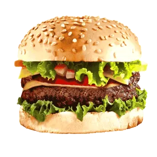 🍔 Burger, Essen, Sandwich, Salat, Käse, Sesamsamen whatsapp sticker