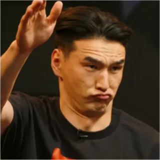 🙁 homem, retrato, expressão facial, pessoa, asiático telegram sticker