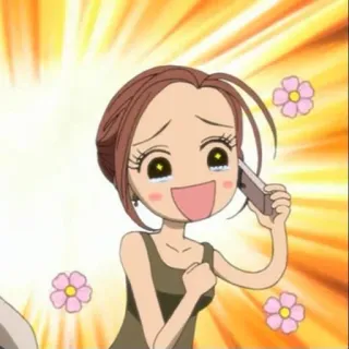 😒 Anime, Handy, Fröhlich, Mädchen, Blumen telegram sticker