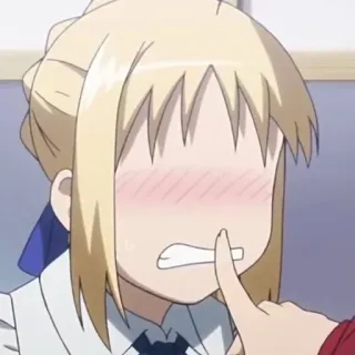 💙 Saber Fate/stay night Anime, Manga, Lindo, Sonrojado, Saber, Fate Stay Night telegram sticker