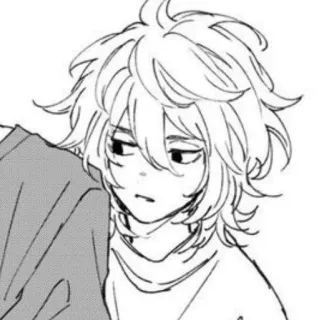 〰 アニメ, マンガ, キャラクター, 白黒, ポートレート telegram sticker