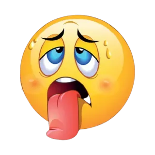 🥵 emoji, exhausted, tired, hot, sweating telegram sticker