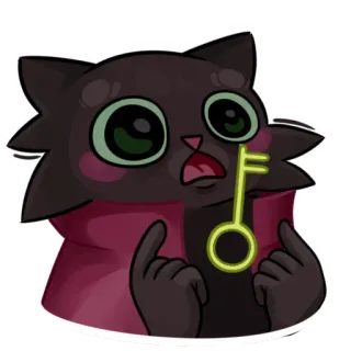 🥺 кот, ключ, мультфильм, милый, животное, наклейка, каваий telegram sticker