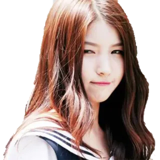 😑 donna, ragazza, ritratto, coreana, asiatica, sorriso, occhiolino whatsapp sticker