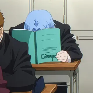 💎 Camp anime, school, desk, book, student, classroom telegram sticker
