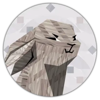 😶 rabbit, bunny, animal, low poly, 3d, geometric telegram sticker
