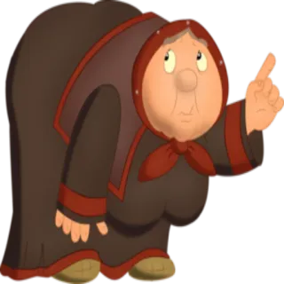 ☝ Kreskówka, Kobieta, Starsza, Babcia telegram sticker