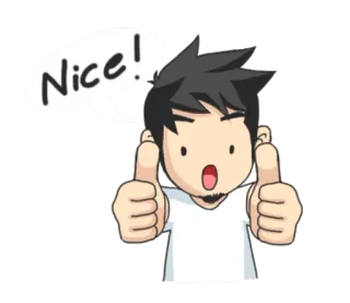 👍 Nice! Jempol ke atas, Persetujuan, Positif, Kartun, Bagus telegram sticker