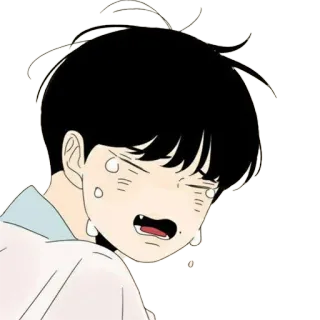 😭 плачущий, грустный, аниме, мультфильм, эмоциональный telegram sticker