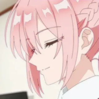 🔮 Anime, capelli rosa, personaggio anime, cartone animato, donna, Manga whatsapp sticker