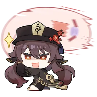 🏌️ Hu Tao Genshin Impact Hu Tao, Genshin Impact, Anime, Chibi, Adesivo, Video game telegram sticker