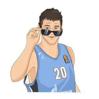😎 20 Basketball, Athlète, Sport, Maillot, Lunettes de soleil telegram sticker