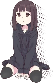 😖 Anime, Lindo, Chica, Niña/Niño, Sudadera con capucha telegram sticker