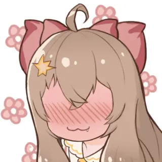 🥰 garota anime, kawaii, fofa, desenho animado, ruborizar, arte digital telegram sticker