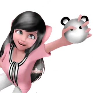 🤳 Marinette Dupain-Cheng Miraculous: Tales of Ladybug & Cat Noir Маринетт, Леди Баг, Леди Баг и Супер-Кот, Аниме, Мультфильм, Тикки, Персонаж telegram sticker