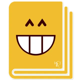 📔 libro, dibujos animados, carita sonriente, ilustración, amarillo telegram sticker