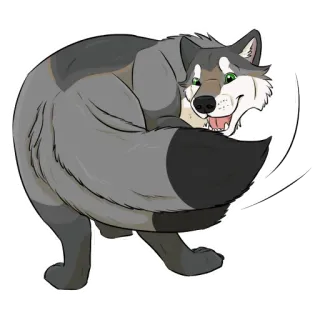 🙃 lobo, animal, dibujo animado, furry, perro, canino whatsapp sticker