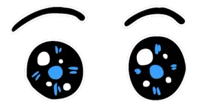 👀 глаза, брови, мультик, каваи, милый, стикер telegram sticker