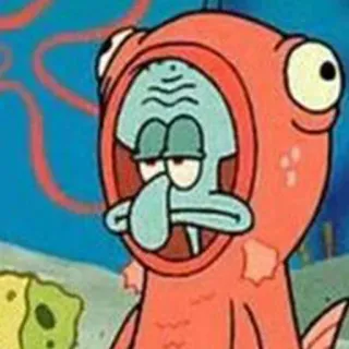 😐 Squidward Tentacles SpongeBob SquarePants сквидвард, спанч боб, мультфильм, смешной, выражение telegram sticker