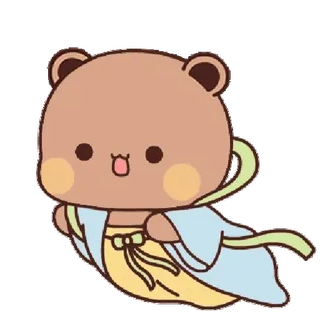 👘 urso, fofo, animal, kawaii, pêssego whatsapp sticker