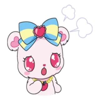 ⁉️ Cartoon, Niedlich, Anime, Rosa, Kawaii, Maus, Schleife whatsapp sticker
