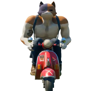 🛵 fortnite, katze, roller, fahren, spiel telegram sticker