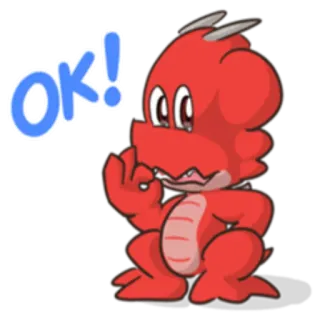 👌 OK! dragão, ok, fofo, desenho animado telegram sticker